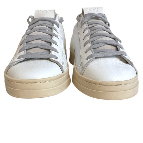 P448 Jack Lace Up Closure Women’s EU 39 US 8 Leather Sneaker White & Gray Italy - Picture 14 of 16